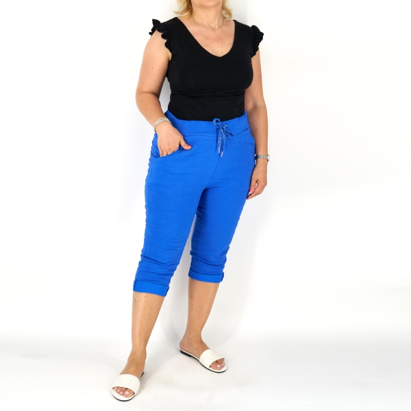 Sztreccs capri nadrág - N2555 - Királykék