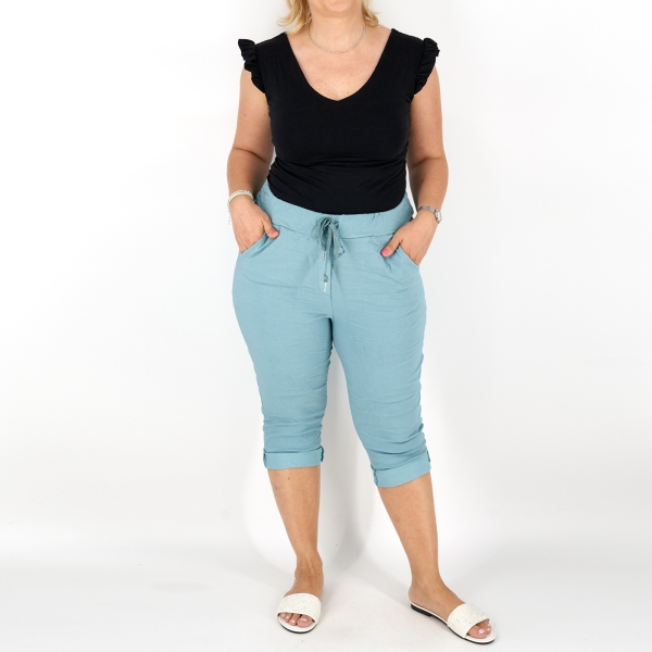 Sztreccs capri nadrág - N2555 - Menta-2