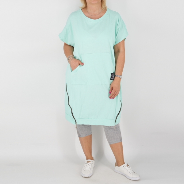 Kengurú zsebes tunika - T2573 - Menta-2