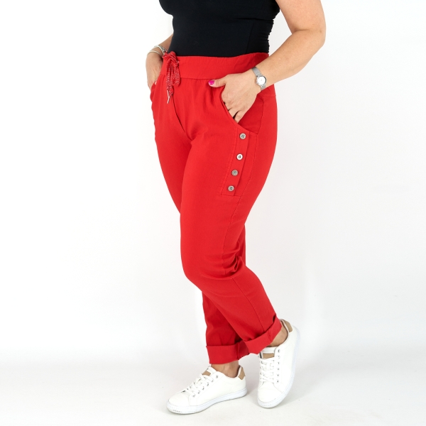 Sztreccs hosszúnadrág - N2576 - Piros-4