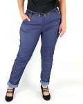 Elegáns női nadrág + öv - N2825 - Farmerkék
