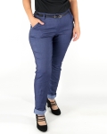 Elegáns női nadrág + öv - N2825 - Farmerkék