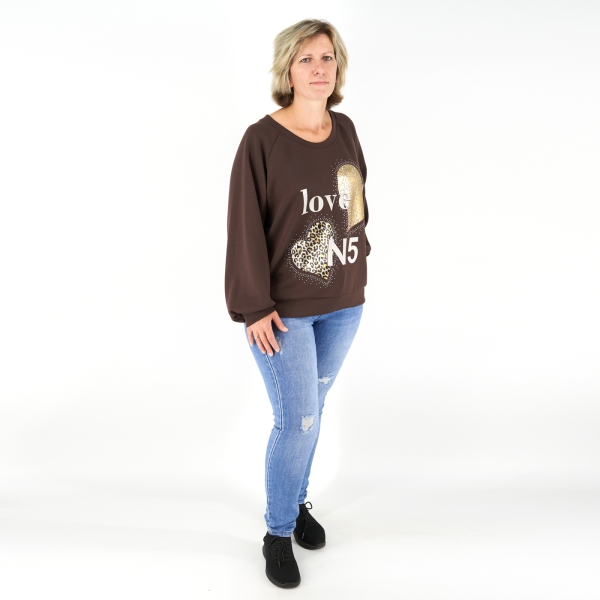 Női pulóver (LOVE N5) - P2582 - Barna