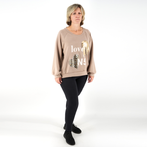 Női pulóver (LOVE N5) - P2582 - Fango