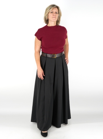 Elegáns, rövid ujjú, kötött női felső - ZS3089 - Bordó