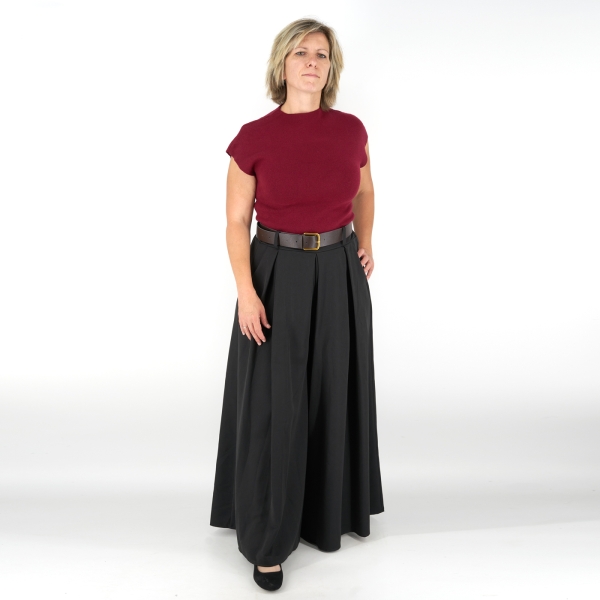 Elegáns, rövid ujjú, kötött női felső - ZS3089 - Bordó