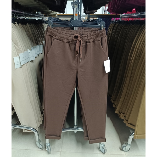 Gumis derekú női "punto" nadrág - BB8923 - Csokoládébarna