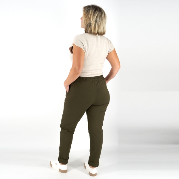 Gumis derekú női "punto" nadrág - BB8923 - Khaki