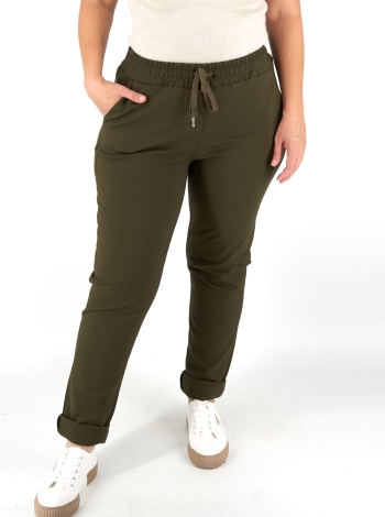 Gumis derekú női "punto" nadrág - BB8923 - Khaki