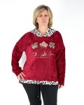 kapucnis kordbarsony noi pulover daisies p2590 bordo 2