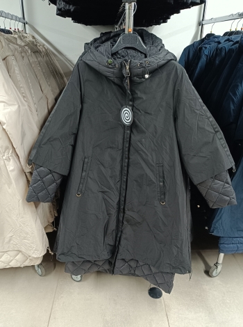 Női steppelt kabát - FLY-2966 - Fekete