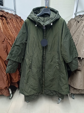 Női steppelt kabát - FLY-2966 - Khaki