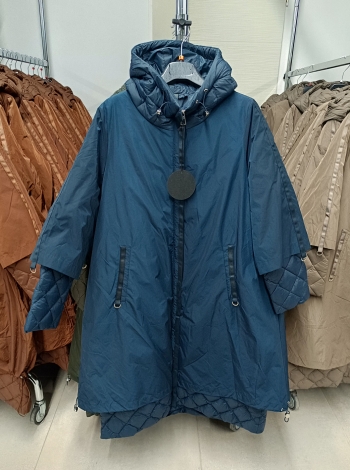 Női steppelt kabát - FLY-2966 - Petrol