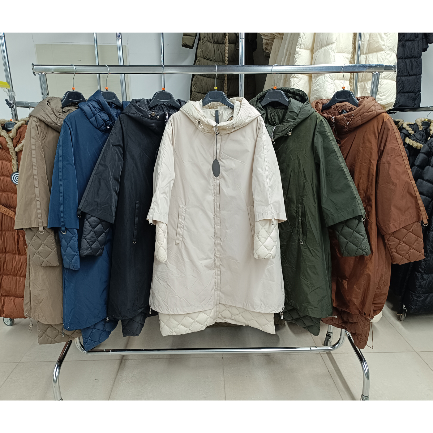 Női steppelt kabát - FLY-2966 - Fehér 3 Női steppelt kabát - FLY-2966