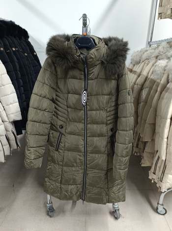 Steppelt, hosszú téli kabát - FLY-2257 - Khaki