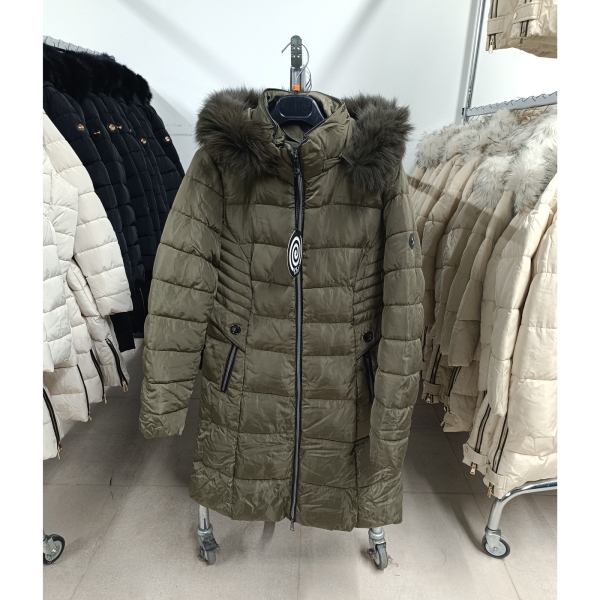 Steppelt, hosszú téli kabát - FLY-2257 - Khaki