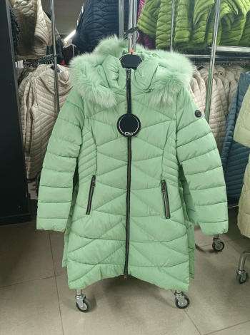 Steppelt, hosszú téli kabát - FLY-2825 - Menta
