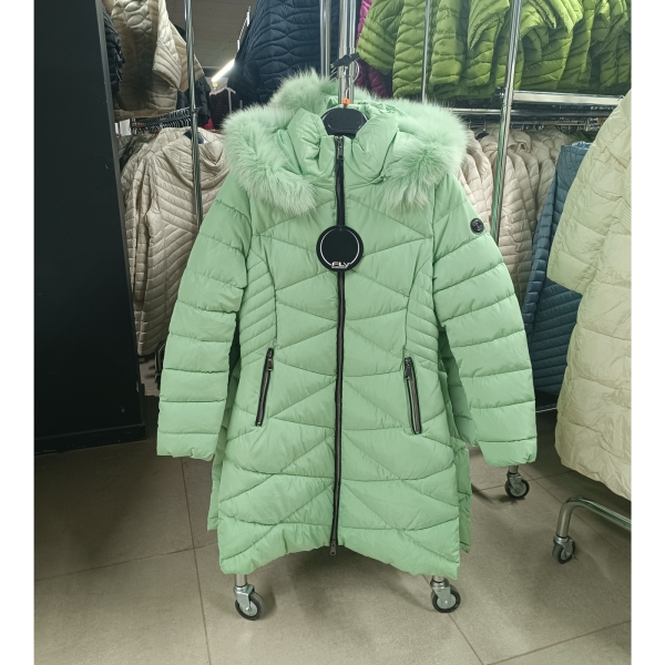 Steppelt, hosszú téli kabát - FLY-2825 - Menta