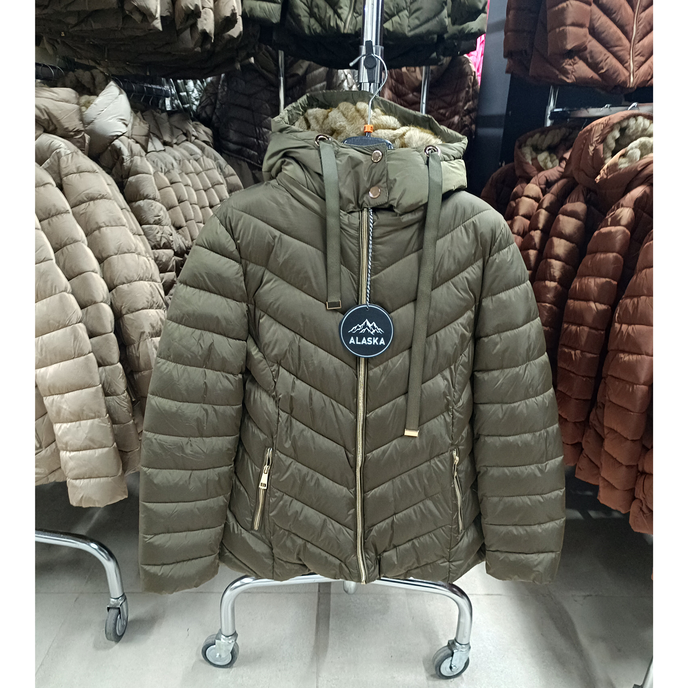 Steppelt téli kabát - FLY-2921 - Khaki 1 Steppelt téli kabát - FLY-2921 - Khaki