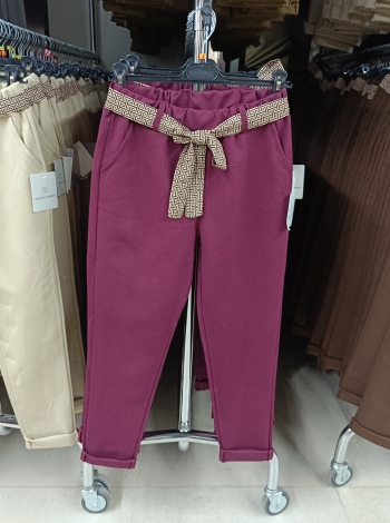 Gumis derekú sztreccs nadrág ( Őszi-Téli ) - N8922 - Bordó