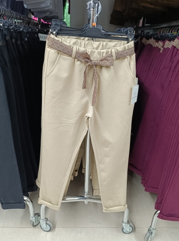 Gumis derekú sztreccs nadrág ( Őszi-Téli ) - N8922 - Drapp