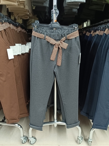 Gumis derekú sztreccs nadrág ( Őszi-Téli ) - N8922 - Sötét szürke