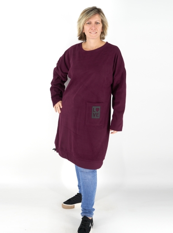 Mikropolár tunika/pulcsi - T25055 - Padlizsán