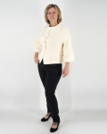 Női kardigán műszőrme díszítéssel - ZS9098 - Krém
