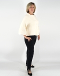 Női kardigán műszőrme díszítéssel - ZS9098 - Krém