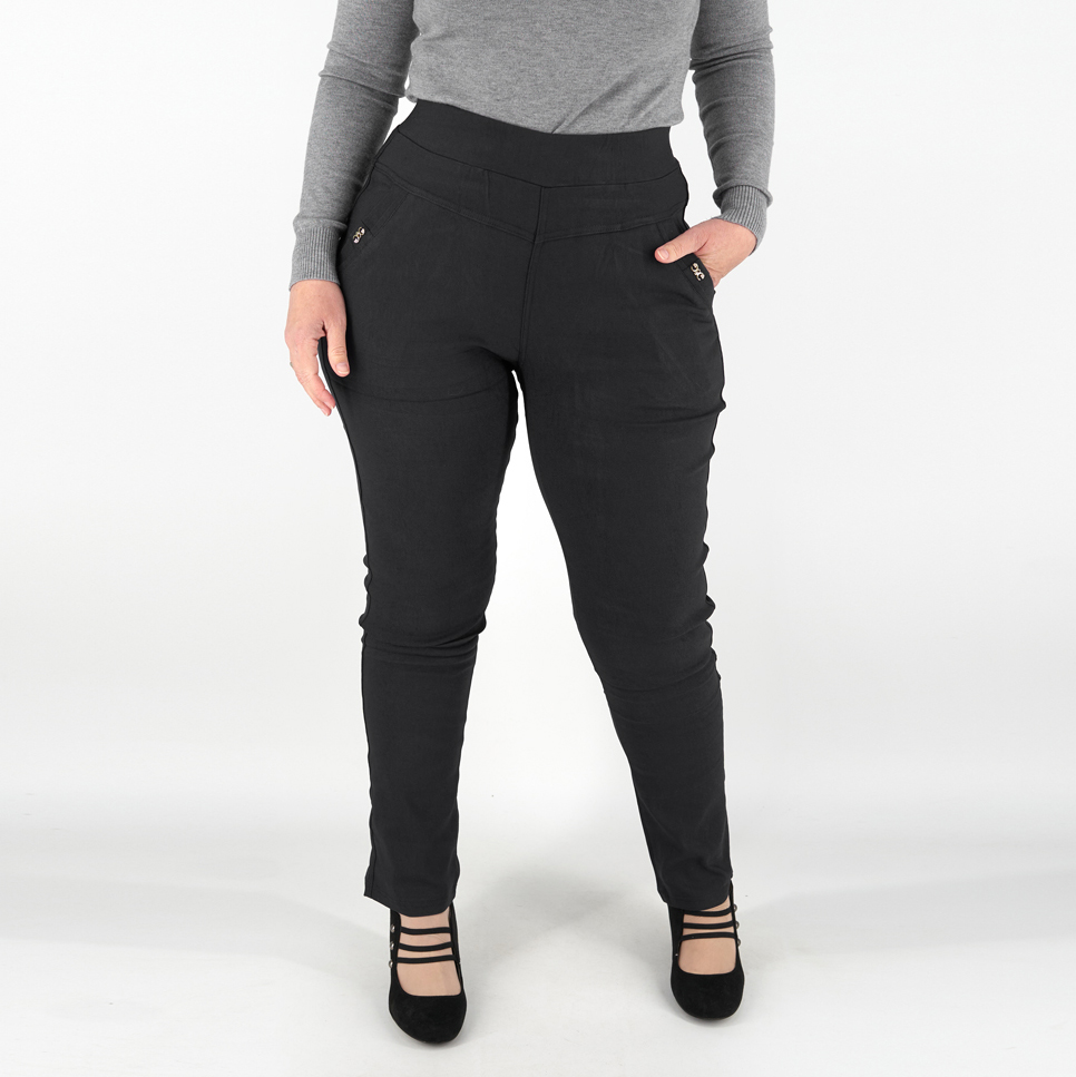 Női sztreccs nadrág (belül bolyhos) – H2516 - Fekete 1 Női sztreccs nadrág (belül bolyhos) – H2516 - Fekete