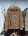 Női Teddy kabát, steppelt szélfogóval - FLY-2952 - Barna