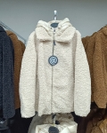 Női Teddy kabát, steppelt szélfogóval - FLY-2952 - Ekrü