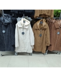 Női Teddy kabát, steppelt szélfogóval ( Hosszított ) - FLY-2955
