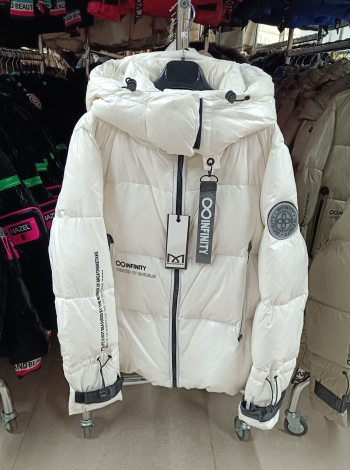 Női tollkabát "INFINITY" Short - FLY-2120 - Fehér