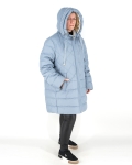 Plus size, női tollkabát - FLY-2993 - Babakék