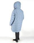 Plus size, női tollkabát - FLY-2993 - Babakék