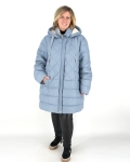 Plus size, női tollkabát - FLY-2993 - Babakék