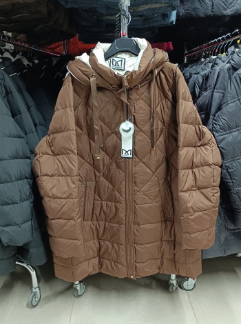 Plus size, női tollkabát - FLY-2993 - Bronz