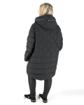 Plus size, női tollkabát – FLY-2993 – Fekete