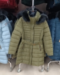 Steppelt, hosszú téli kabát - FLY-1213 - khaki