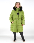 Steppelt, hosszú téli kabát – FLY-1213 – Világos zöld