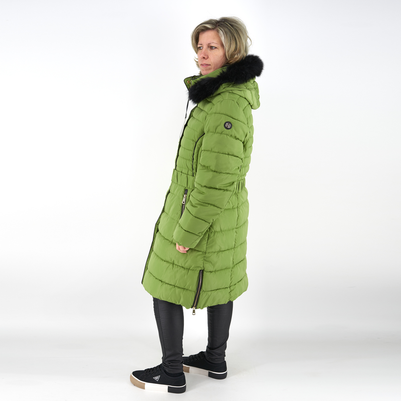 Steppelt, hosszú téli kabát - FLY-1213 - Világos zöld 3 Steppelt, hosszú téli kabát – FLY-1213 – Világos zöld