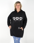 Szívecskés, strasszos tunika/pulcsi - T9451-2