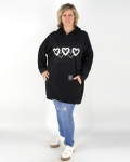 Szívecskés, strasszos tunika/pulcsi - T9451-3