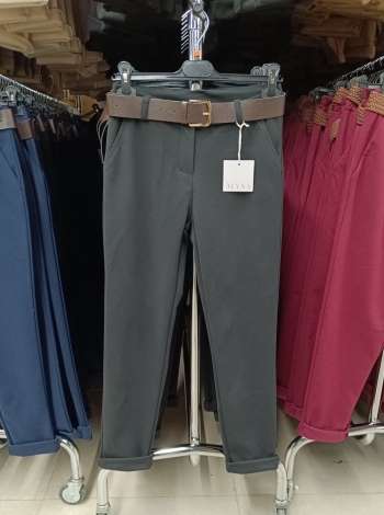 Vastag, téli női nadrág + öv - N2825-5 - Fekete