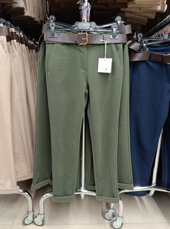 Vastag, téli női nadrág + öv - N2825-5 - Khaki