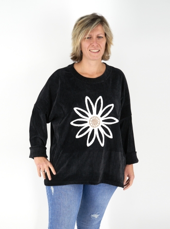 Virág mintás pulóver - P2593