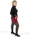 Szövet rövidnadrág + öv - N25438 - Bordó-2