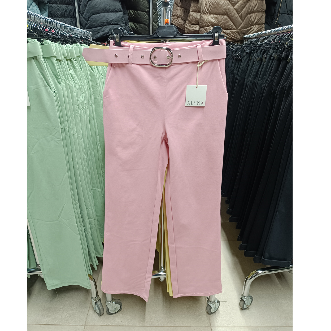 Magas derekú, elegáns női nadrág + öv ( Tavaszi-Nyári ) - N3121 - Rózsaszín 2 Magas derekú, elegáns női nadrág + öv ( Tavaszi-Nyári ) - N3121 - Rózsaszín