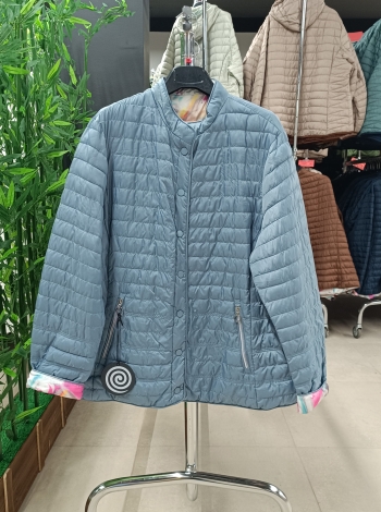 Plus size, női steppelt átmeneti kabát - FLY-2953 - Babakék